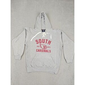 J America Hoodie Sweatshirt Mens Medium Gray South Cardinals Graphic Fleece